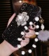Glamorous Bling Handmade Crystal Phone Case for iPhone 14 15 Plus Pro Max - Sparkling Flower with Diamond & Rhinestone Accents