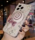 Handmade Crystal Phone Case for iPhone 14 15 Plus Pro Max Case Pearl Lollipop Phone Cover Luxury Rhinestone and Pearl