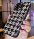 Handmade Crystal Phone Case for iPhone 14 15 Plus Pro Max Case Glitter Bling Houndstooth Phone Cover Luxury Crystal Rhinestone