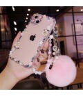 Handmade Crystal Phone Case for iPhone 14 15 Plus Pro Max Case Glitter Bling Flowers Phone Cover Luxury Shiny Crystal Rhinestone