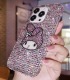 Handmade Crystal Phone Case for iPhone 14 15 Plus Pro Max Case Glitter Bling My Melody Phone Cover Luxury Crystal Rhinestone