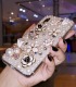 Handmade Crystal Phone Case for iPhone 14 15 Plus Pro Max Case Luxury Pearl Phone Cover Unique Pearl & Flower Design