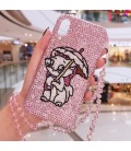 Handmade Crystal Phone Case for iPhone 14 15 Plus Pro Max Case Glitter Bling Disney Marie Cat Luxury Crystal Diamond Rhinestone
