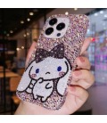 Handmade Crystal Phone Case for iPhone 14 15 Plus Pro Max Glitter Bling Sanrio Cinnamoroll Phone Cover Luxury Crystal Rhinestone