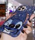 Handmade Crystal Phone Case for iPhone 14 15 Plus Pro Max Case Glitter Bling Disney Stitch Phone Cover Luxury Crystal Rhinestone