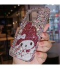 Handmade Crystal Phone Case for iPhone 14 15 Plus Pro Max Case Glitter Bling My Melody Phone Cover Luxury Crystal Rhinestone