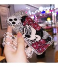 Handmade Crystal Phone Case for iPhone 14 15 Plus Pro Max Case Glitter Bling Minnie Phone Cover Luxury Shiny Crystal Rhinestone