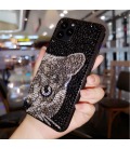 Handmade Crystal Phone Case for iPhone 14 15 Plus Pro Max Case Glitter Bling Cathead Phone Cover Luxury Shiny Crystal Rhinestone