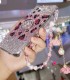 Handmade Crystal Phone Case for iPhone 14 15 Plus Pro Max Case Glitter Bling Ring Stand Phone Cover Luxury Crystal Rhinestone