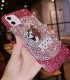 Handmade Crystal Phone Case for iPhone 14 15 Plus Pro Max Case Glitter Bling Jerry Phone Cover Luxury Shiny Crystal Rhinestone