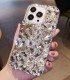 Handmade Crystal Phone Case for iPhone 14 15 Plus Pro Max Case Glitter Bling Phone Cover Luxury Shiny Crystal Rhinestone