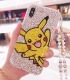 Handmade Crystal Phone Case for iPhone 14 15 Plus Pro Max Case Glitter Bling Pikachu Phone Cover Luxury Shiny Crystal Rhinestone