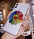Handmade Crystal Phone Case for iPhone 14 15 Plus Pro Max Case Glitter Bling Kaikai Kiki Logo Phone Cover Luxury Rhinestone
